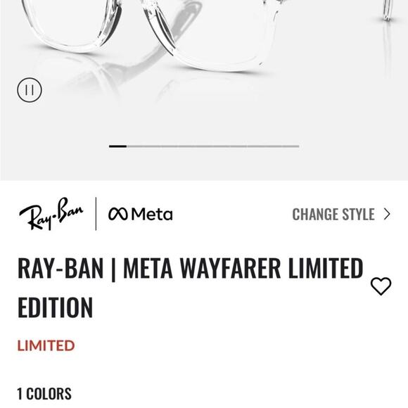RW4006 META RAY-BAN WAYFARER LIMITED EDITION Transition Glasses Sunglasses - Picture 4 of 13